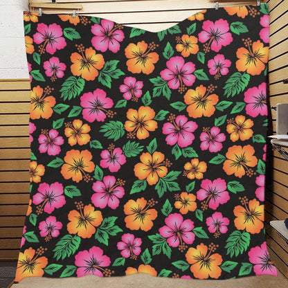 Hibiscus Pattern Print Design HB029 Premium Quilt
