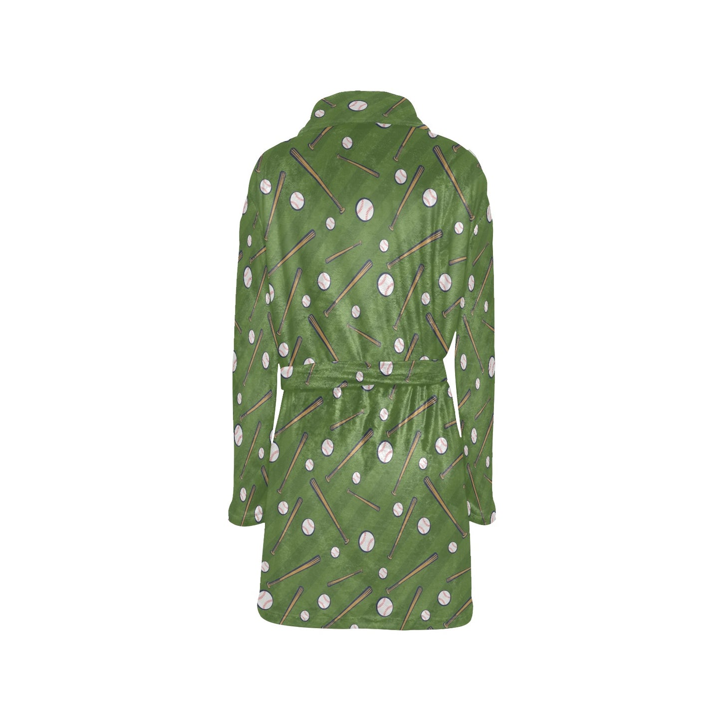 Baseball Pattern Print Design 02 Women's Fleece Robe