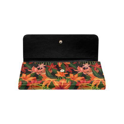 Amaryllis Pattern Print Design AL05 Women's Trifold Wallet