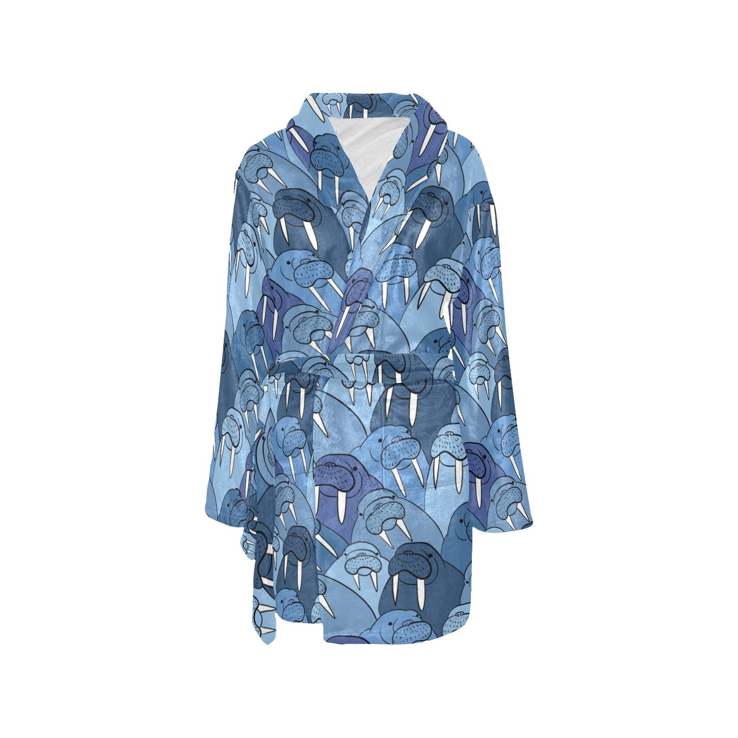 Walrus Pattern Print Design 01 Women's Fleece Robe