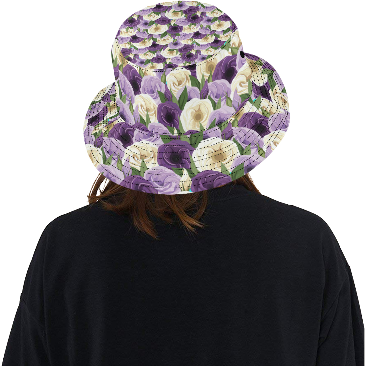 Lisianthus Pattern Print Design LT01 Unisex Bucket Hat