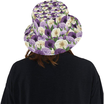 Lisianthus Pattern Print Design LT01 Unisex Bucket Hat