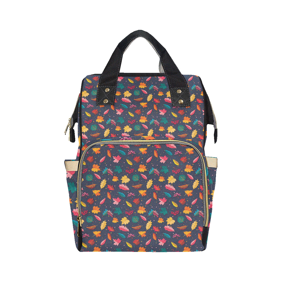 Elm Leave Colorful Print Pattern Diaper Bag Backpack