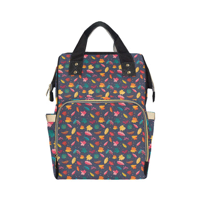 Elm Leave Colorful Print Pattern Diaper Bag Backpack