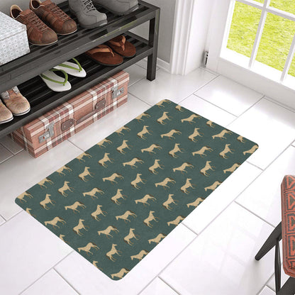 Horse Classic Themed Pattern Print Rubber Doormat