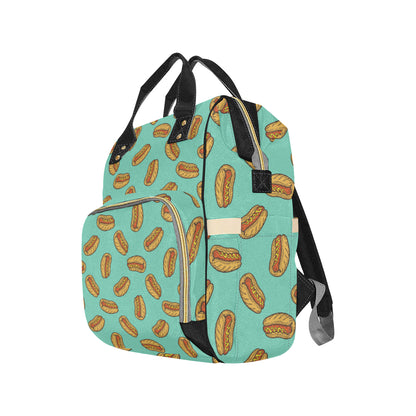 Hot Dog Pattern Print Design 04 Diaper Bag Backpack