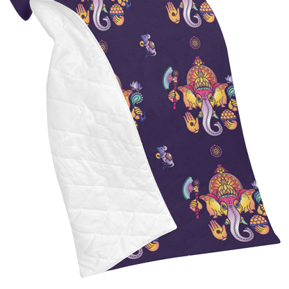 Ganesha Pattern Print Design 04 Premium Quilt