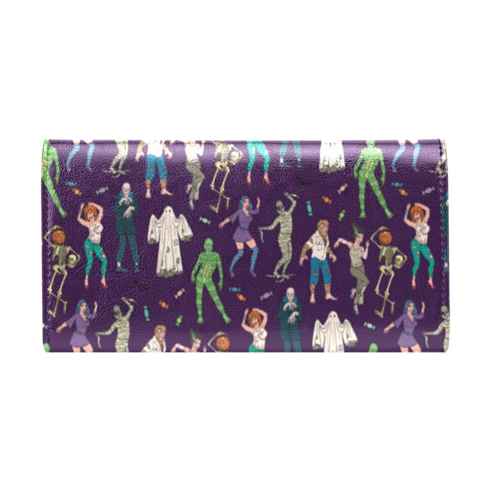 Creepy Zombie Print Design LKS302 Women's Trifold Wallet