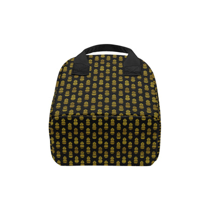 Pineapple Gold Tribal Style Print Insulated Lunch Bag