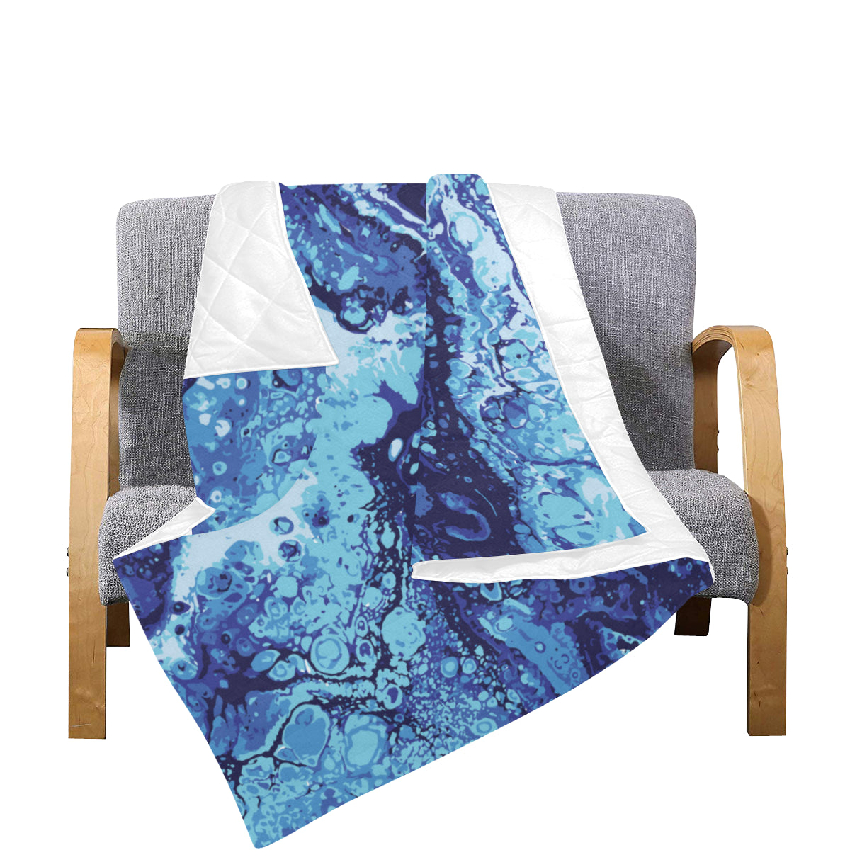 Ocean Liquid Pattern Print Design A03 Premium Quilt
