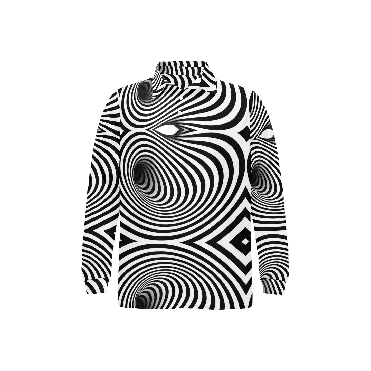 Vortex Print Design LKS303 Long Sleeve Polo Shirt For Men's