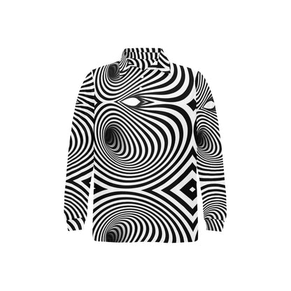 Vortex Print Design LKS303 Long Sleeve Polo Shirt For Men's