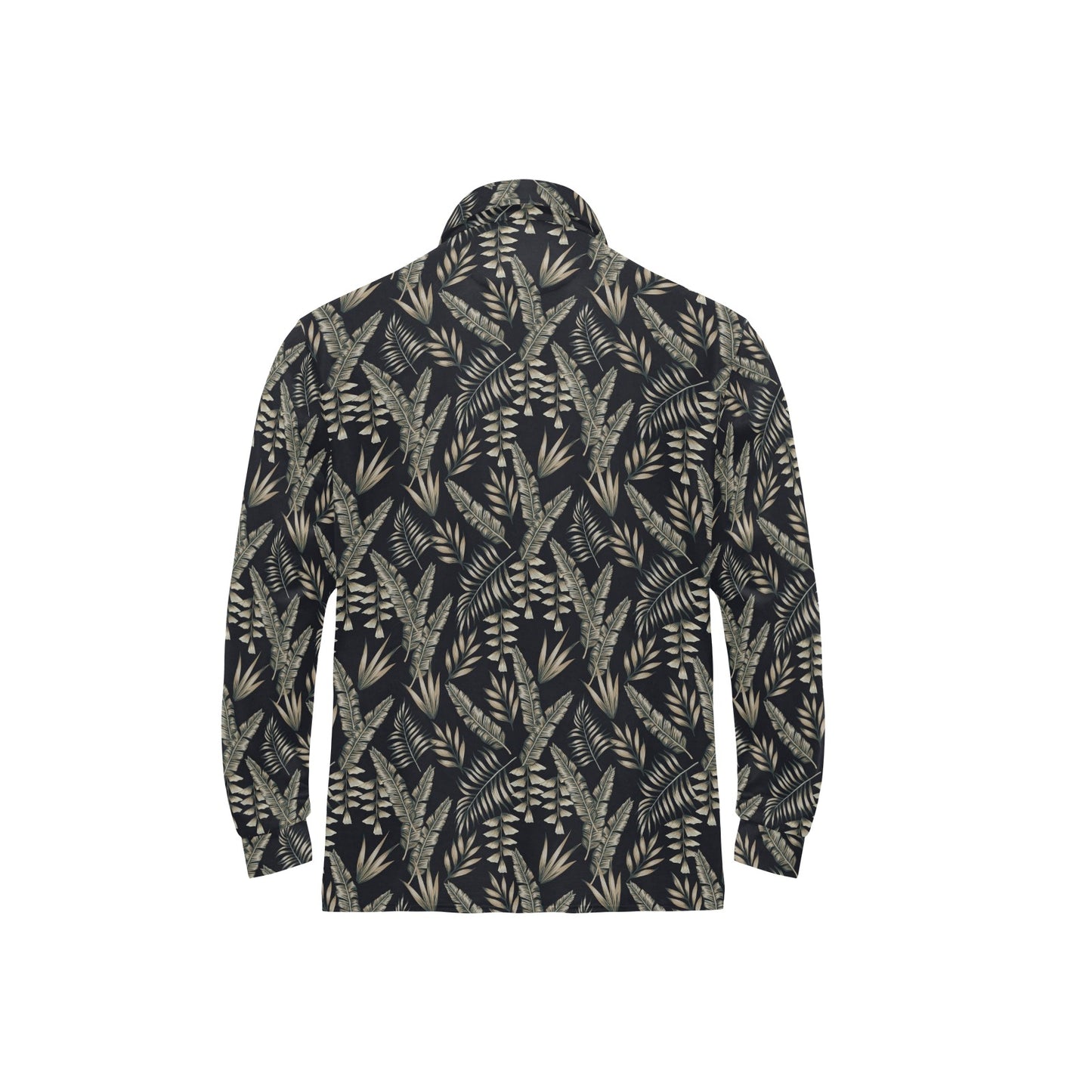 Banana Leaf Pattern Print Design 07 Long Sleeve Polo Shirt For Men's