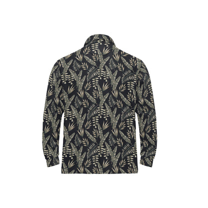 Banana Leaf Pattern Print Design 07 Long Sleeve Polo Shirt For Men's