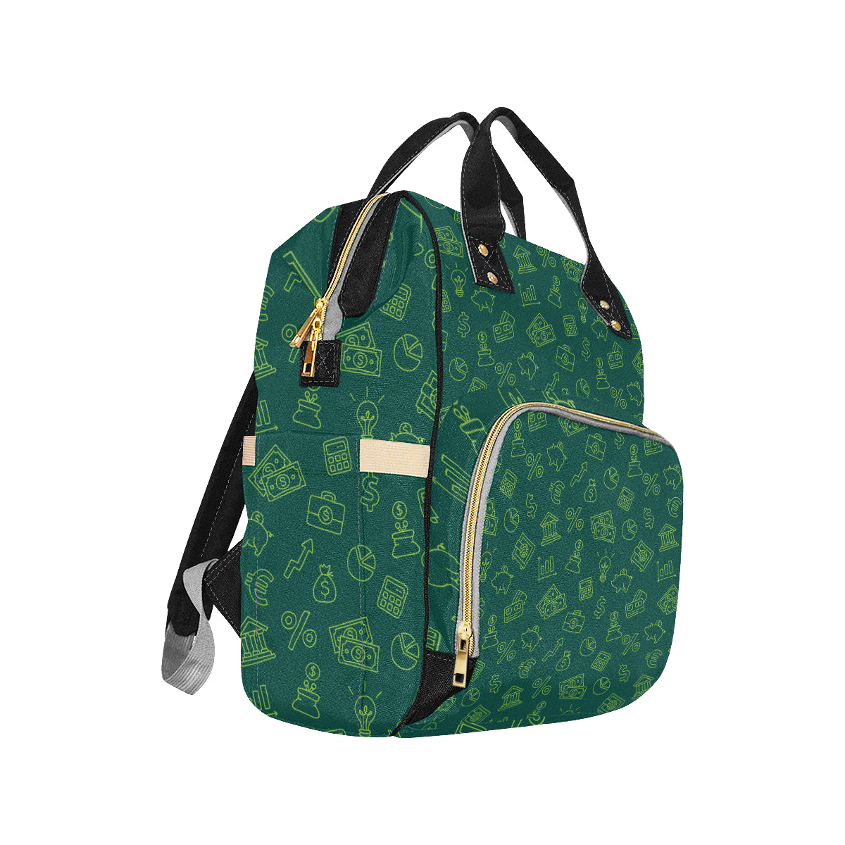 Accounting Financial Pattern Print Design 02 Diaper Bag Backpack