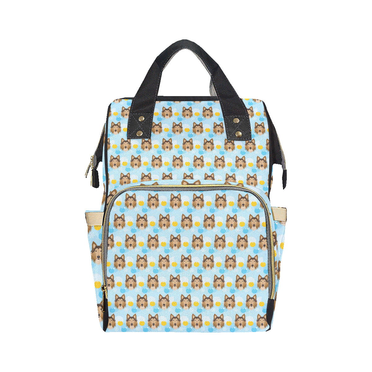 Collies Pattern Print Design 02 Diaper Bag Backpack