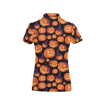 Halloween Pattern Print Design 04 Women's Polo Shirt