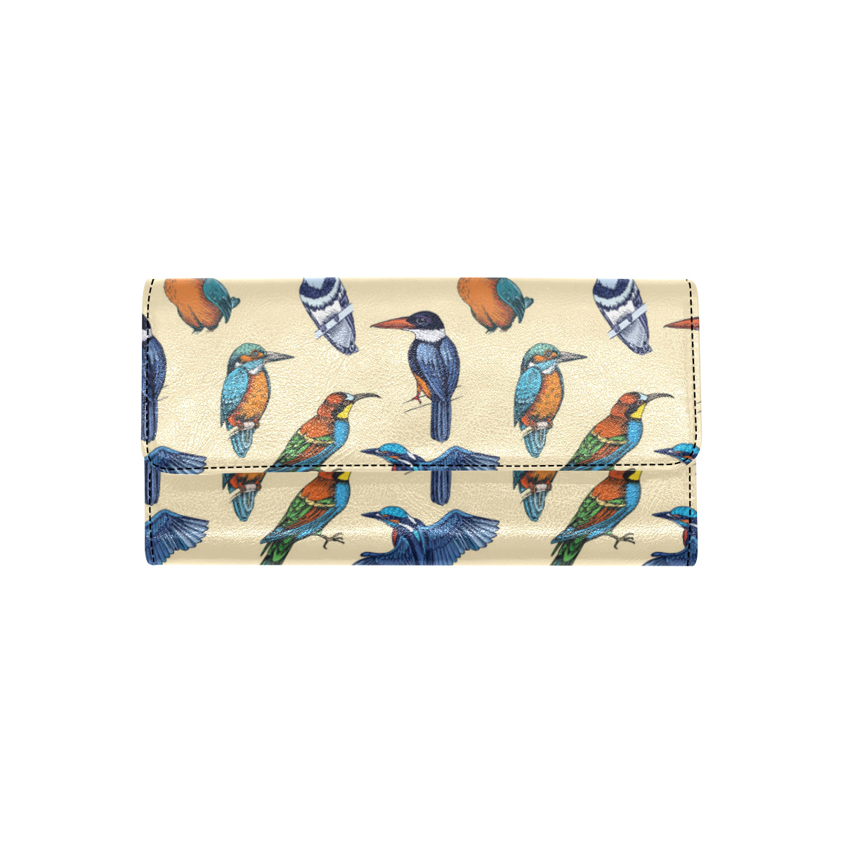 Kingfisher Bird Pattern Print Design 04 Women's Trifold Wallet