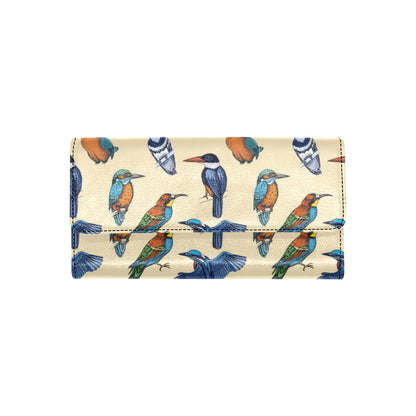 Kingfisher Bird Pattern Print Design 04 Women's Trifold Wallet