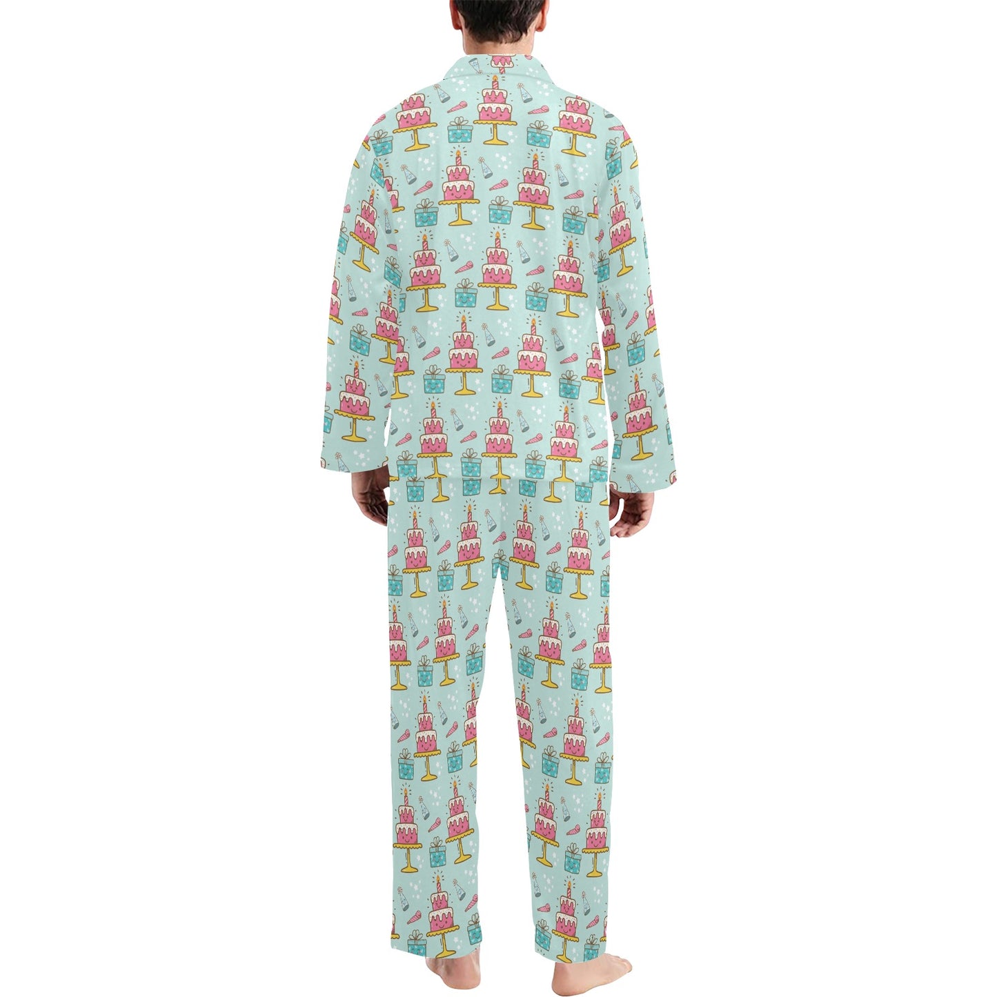 Cake Pattern Print Design 06 Men's Long Pajama Set