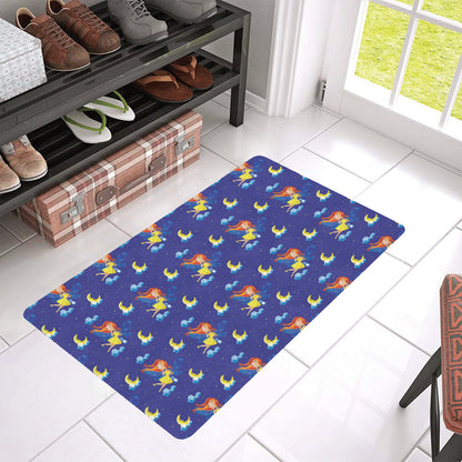 Fairy with Moon Print Pattern Rubber Doormat