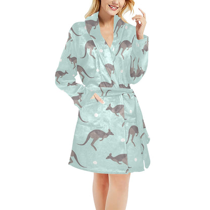 Kangaroos Pattern Print Design 04 Women's Fleece Robe