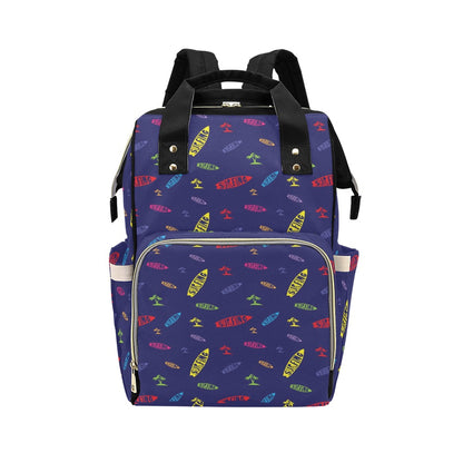 Surfboard Print Design LKS305 Diaper Bag Backpack