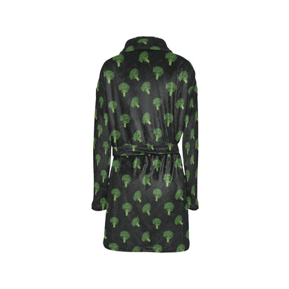 Broccoli Pattern Print Design 04 Women's Fleece Robe