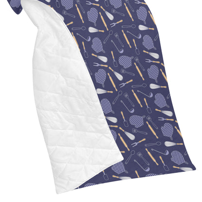 Cooking Kitchen Tools Pattern Print Design 04 Premium Quilt