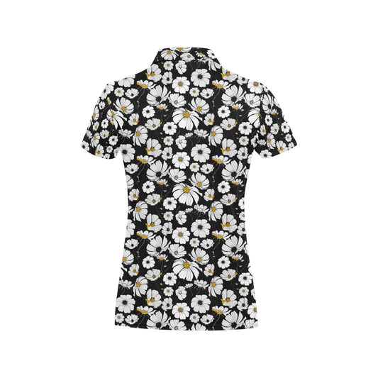 Daisy Pattern Print Design 02 Women's Polo Shirt