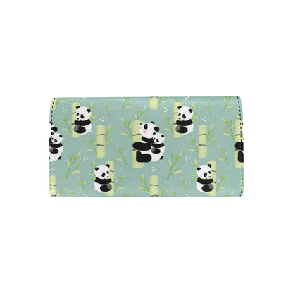 Panda Pattern Print Design A03 Women's Trifold Wallet