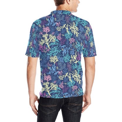 Seaweed Print Design LKS301 Men Polo Shirt