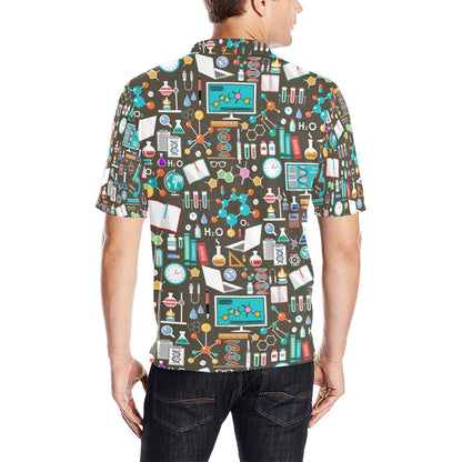 Science Print Design LKS303 Men Polo Shirt
