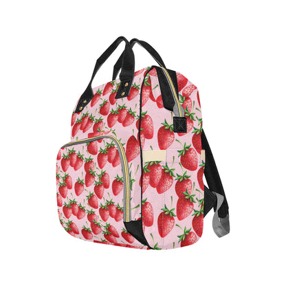 Strawberry Pattern Print Design SB03 Diaper Bag Backpack