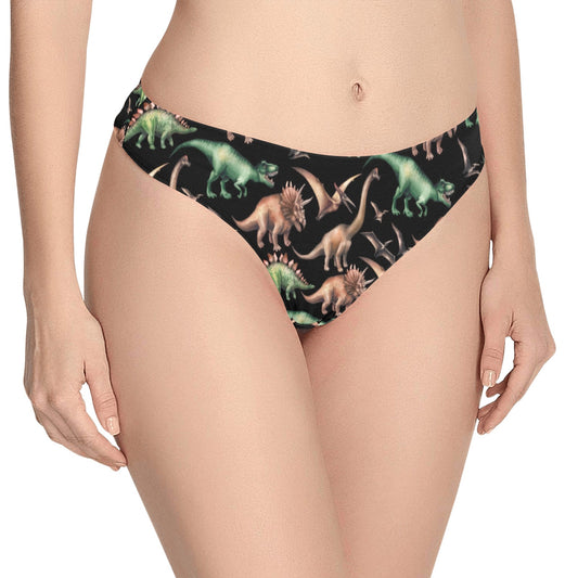 Dinosaur Print Pattern Women's Thongs