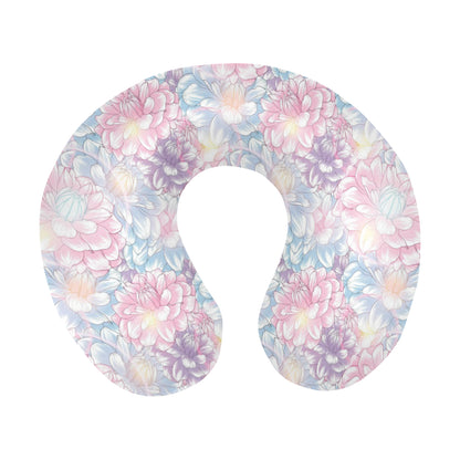 Dahlia Pattern Print Design 01 U-Shaped Travel Neck Pillow