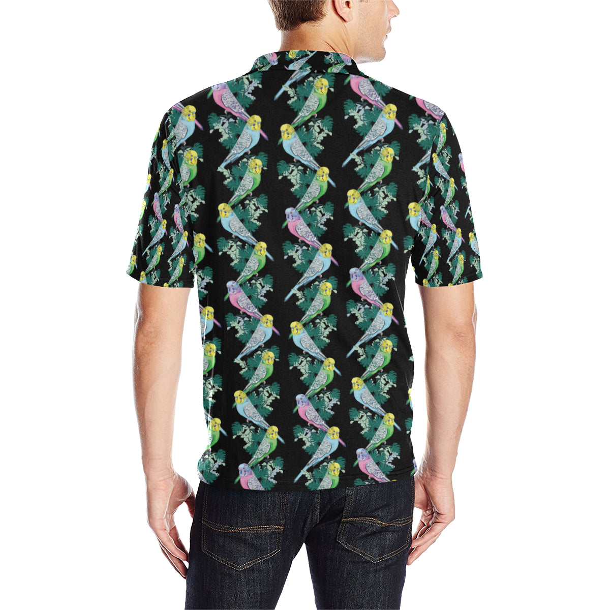 Budgerigar Pattern Print Design 03 Men Polo Shirt