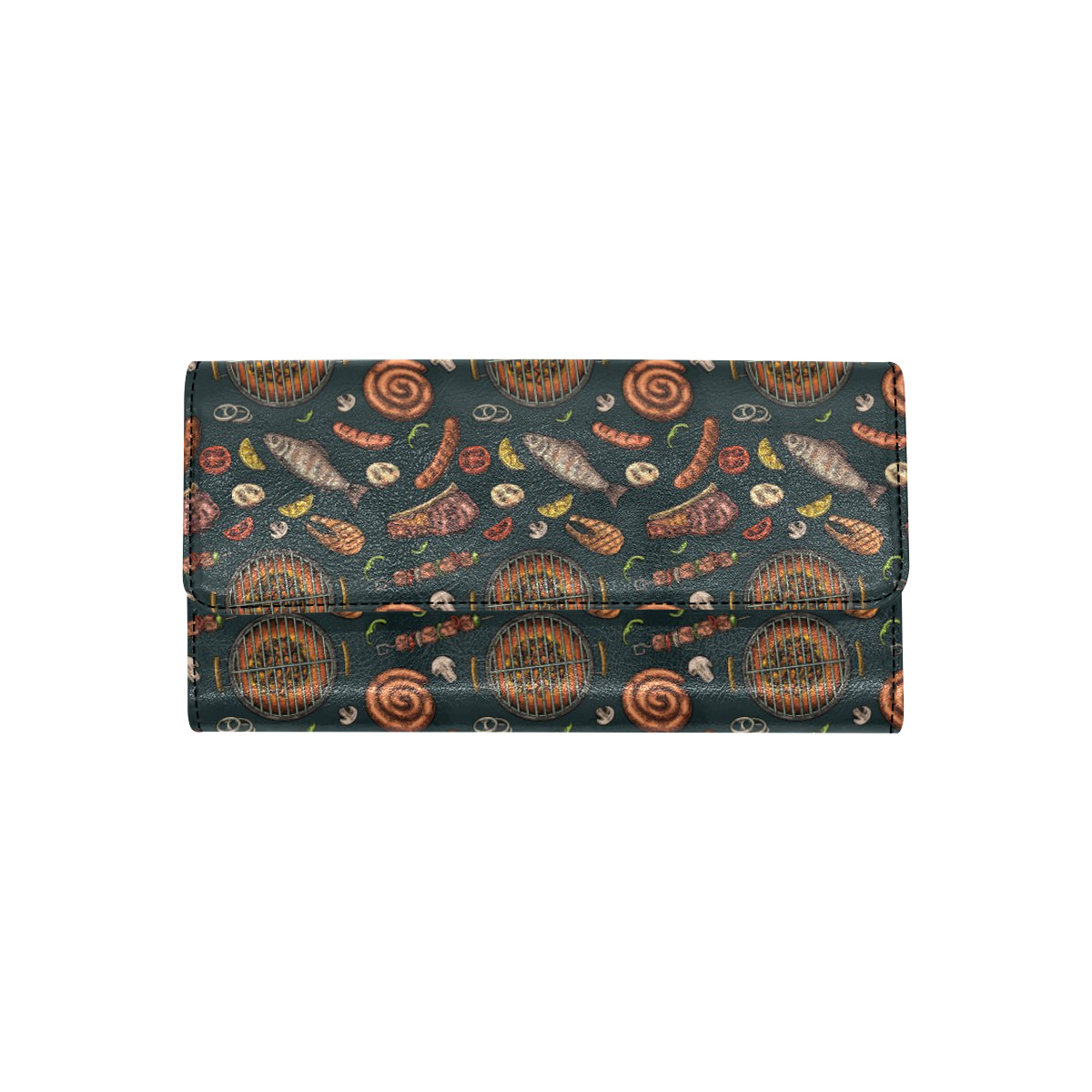Barbecue Pattern Print Design 02 Women's Trifold Wallet