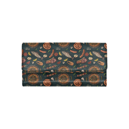 Barbecue Pattern Print Design 02 Women's Trifold Wallet