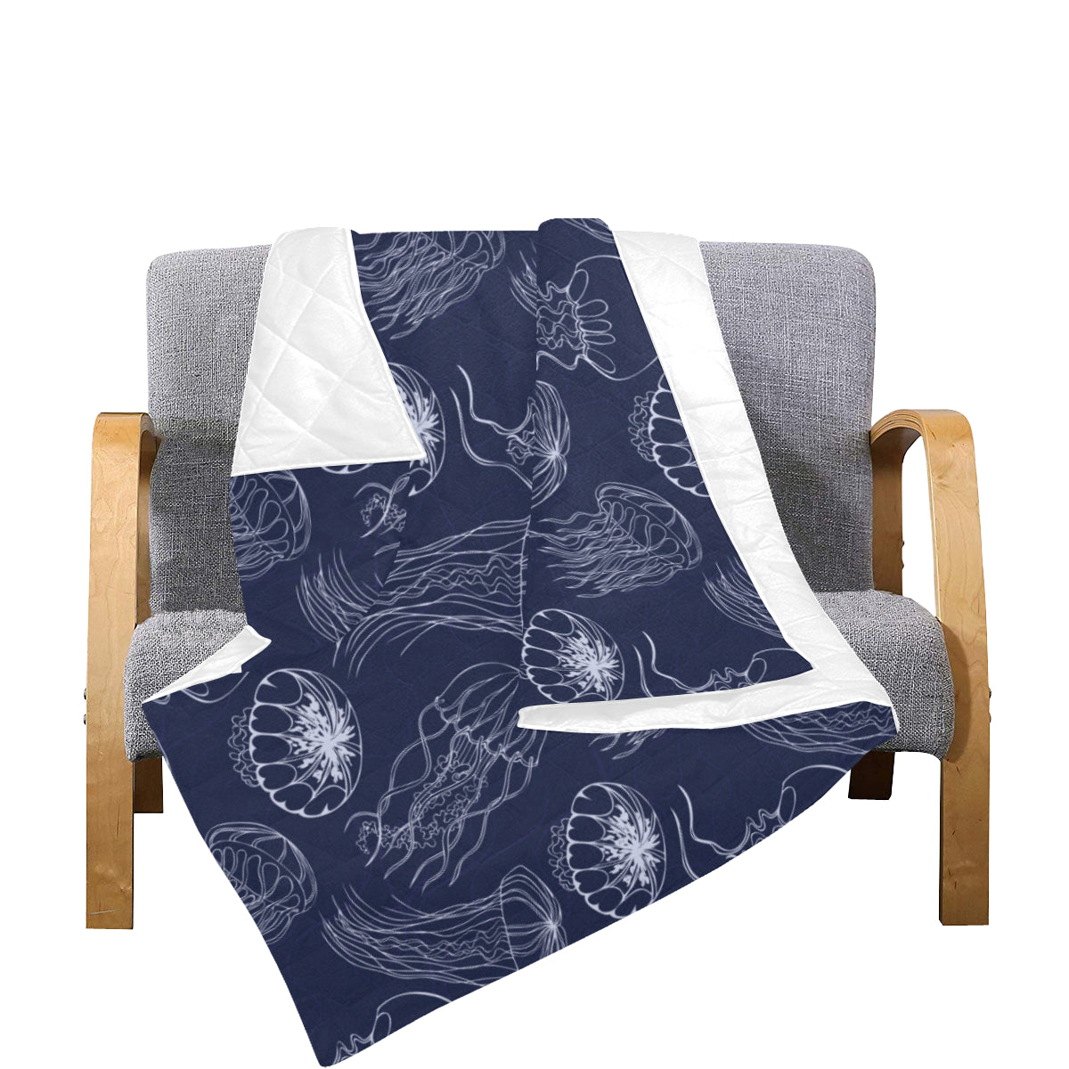 Jellyfish Pattern Print Design 05 Premium Quilt
