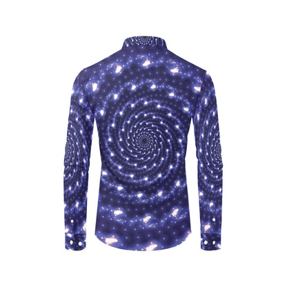 Vortex Print Design LKS305 Men's Long Sleeve Dress Shirt