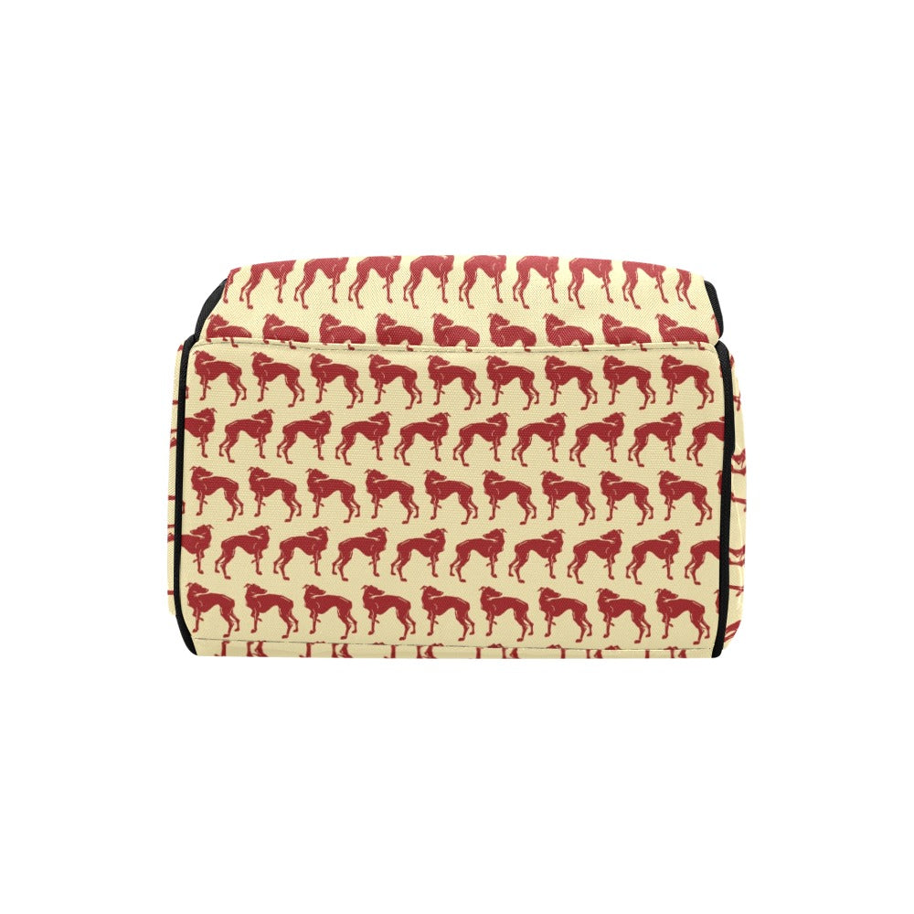 Whippets Print Design LKS301 Diaper Bag Backpack