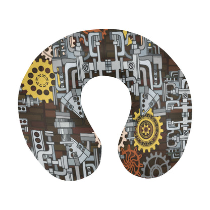 Mechanic Pattern Print Design 04 U-Shaped Travel Neck Pillow