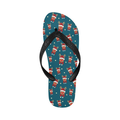 Reindeer Print Design LKS406 Flip Flops