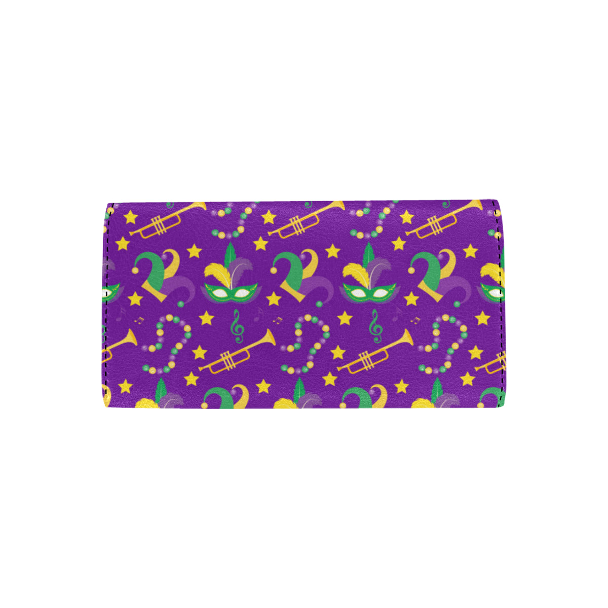 Mardi Gras Pattern Print Design 06 Women's Trifold Wallet