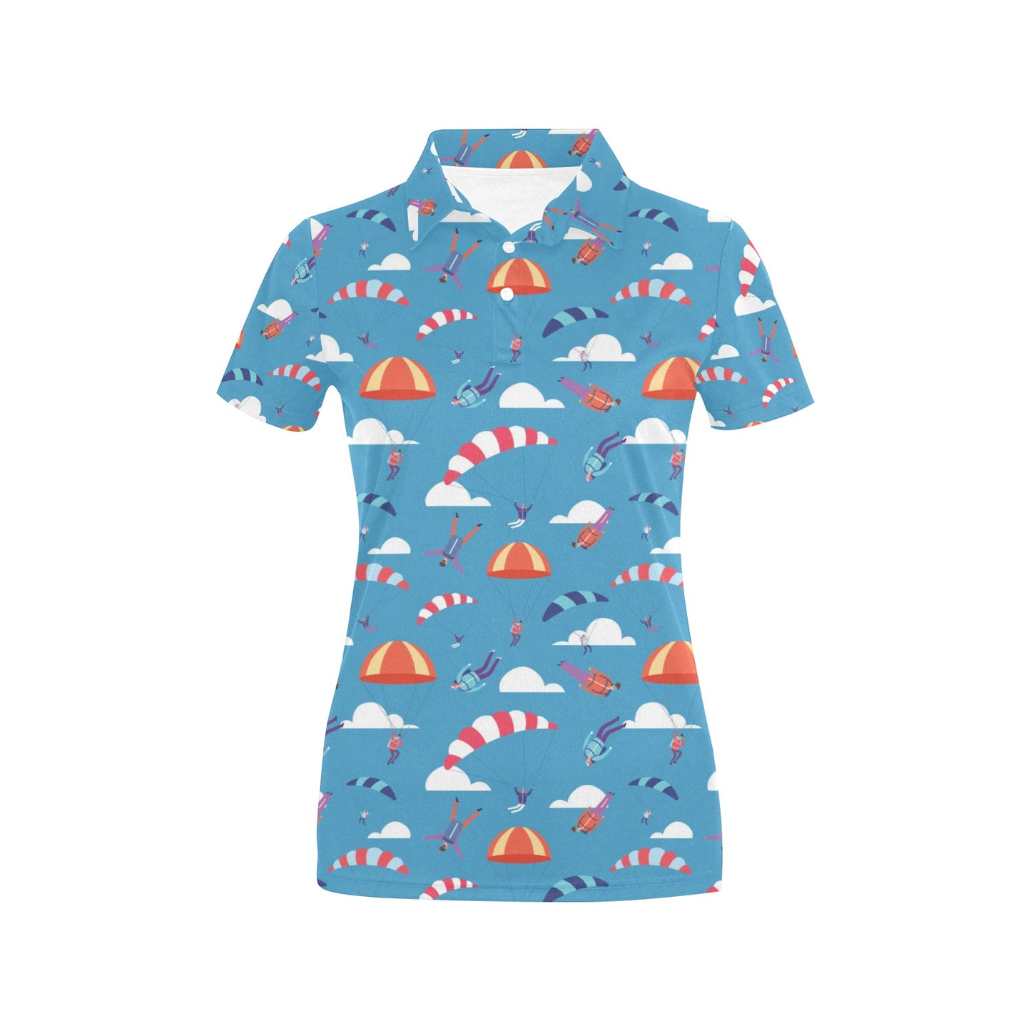 Skydiving Pattern Print Design 03 Women's Polo Shirt
