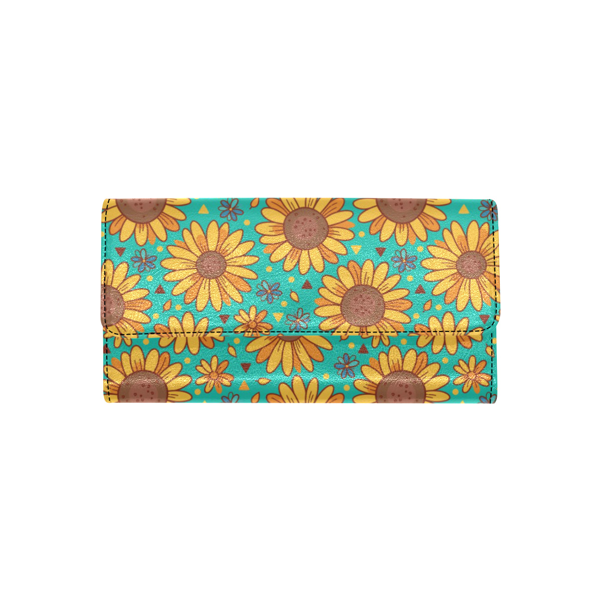 Sunflower Pattern Print Design SF013 Women's Trifold Wallet