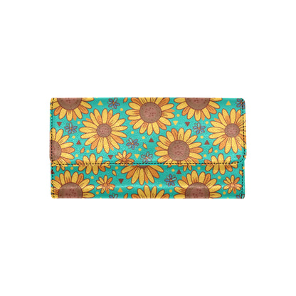 Sunflower Pattern Print Design SF013 Women's Trifold Wallet