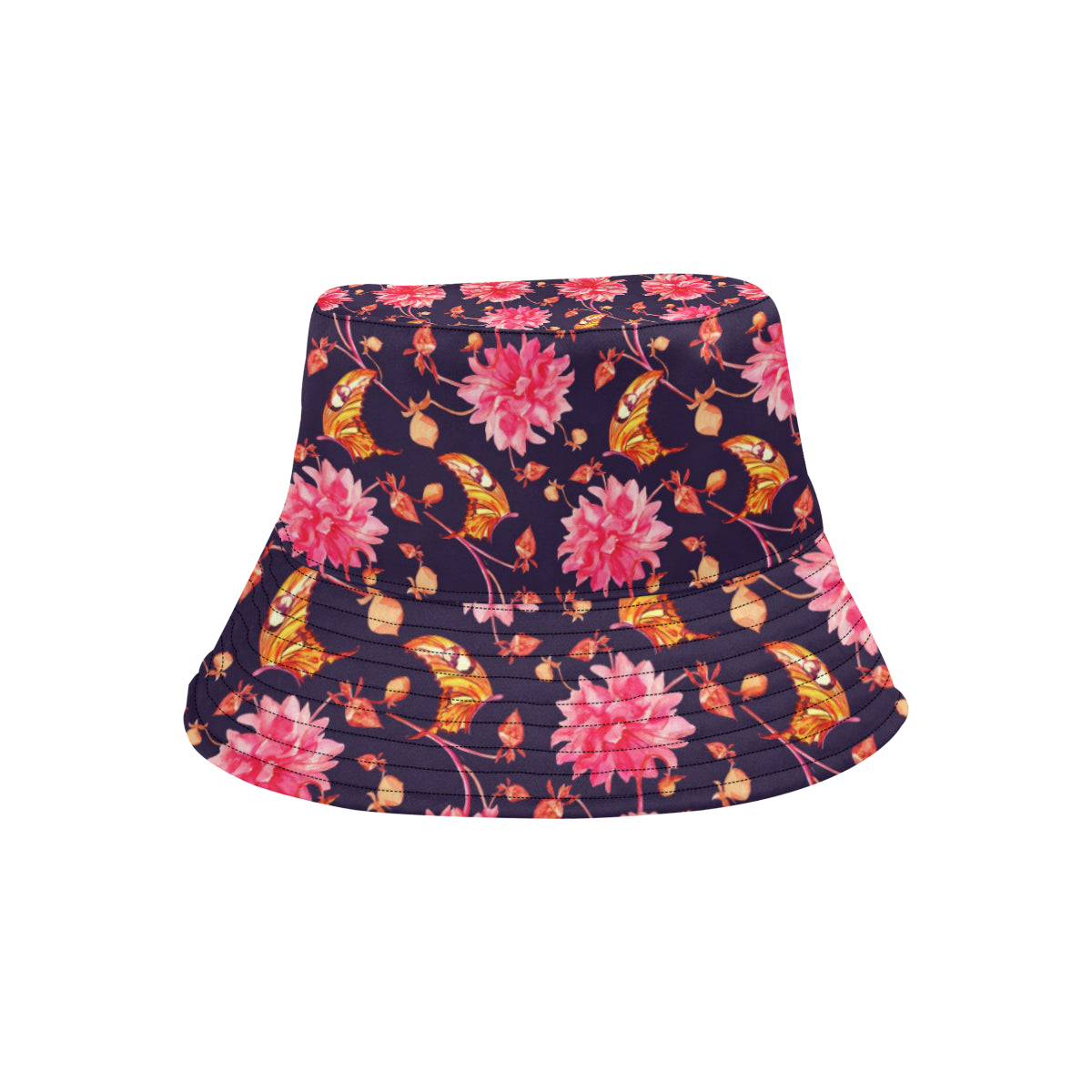 Dahlia Pattern Print Design DH03 Unisex Bucket Hat