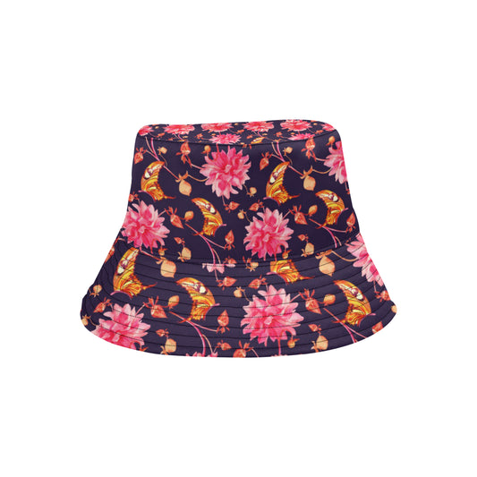 Dahlia Pattern Print Design DH03 Unisex Bucket Hat